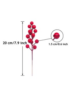 KRITI Kriti Creations Christmas Decoration Red Berry Set of 2 Artificial Christmas Berries Red Berry for Christmas Tree Festival and Party Dcor 8 inches  - Image 4