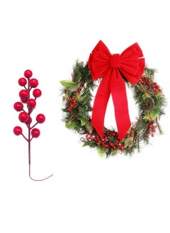 KRITI Kriti Creations Christmas Decoration Red Berry Set of 2 Artificial Christmas Berries Red Berry for Christmas Tree Festival and Party Dcor 8 inches  - Image 2
