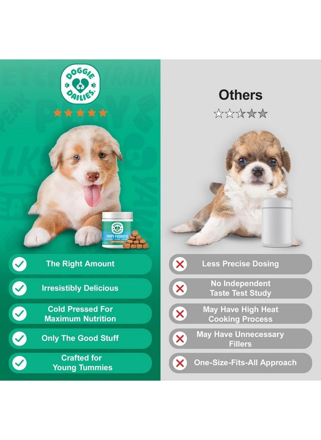 Doggie Dailies Doggie Dailies Puppy Probiotic, Probiotics for Puppies with Digestive Enzymes, Promotes Digestive Health, Supports Immune System & Overall Development (Pumpkin) 120 Soft Chews  - Image 5