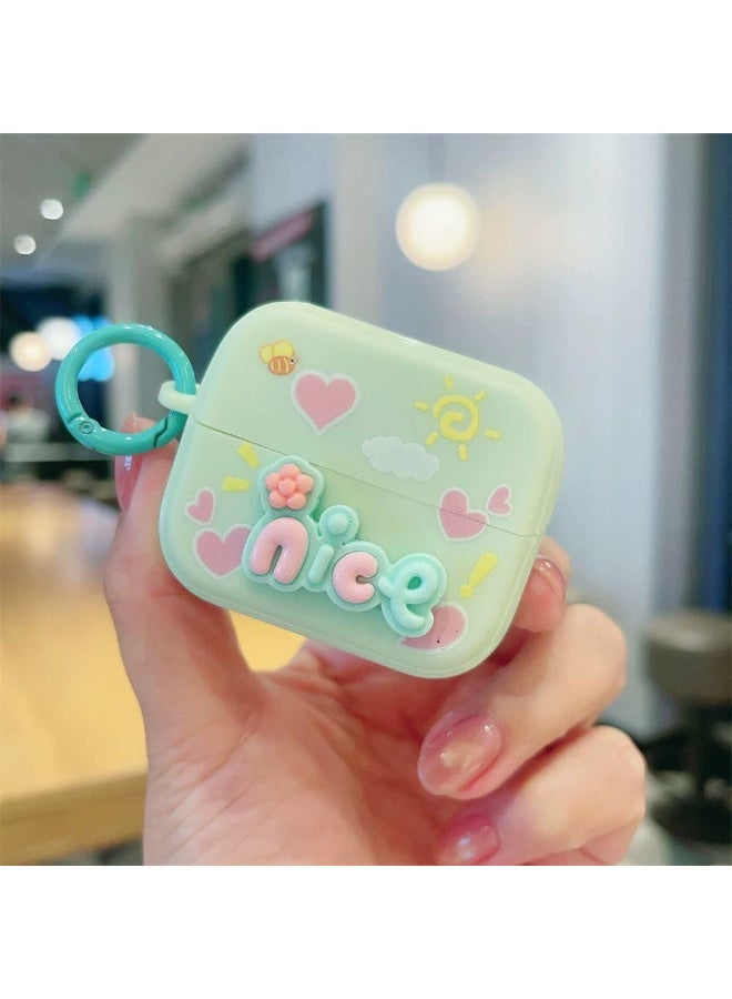 Cute Protective Case for Samsung buds 3 Pro, 3D Pattern Design with Hearts and Stars, Charging Box Cover with Ring Holder