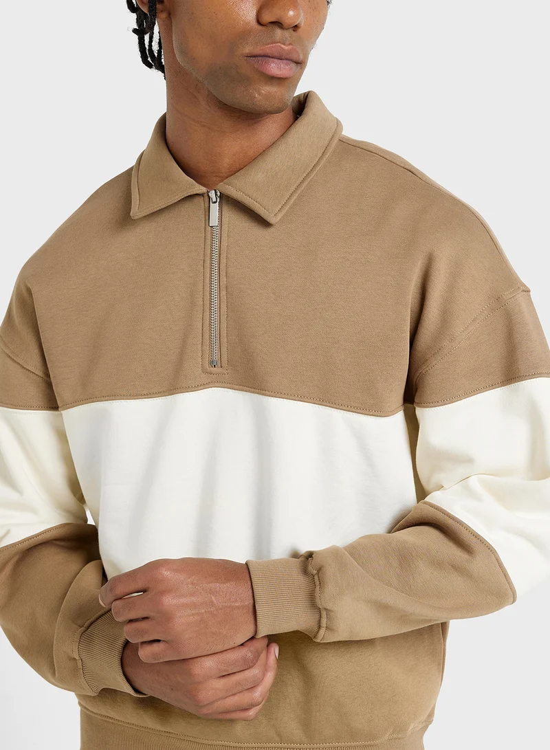 Only & Sons Onsbyron Color Block Half Zip Polo Shirt