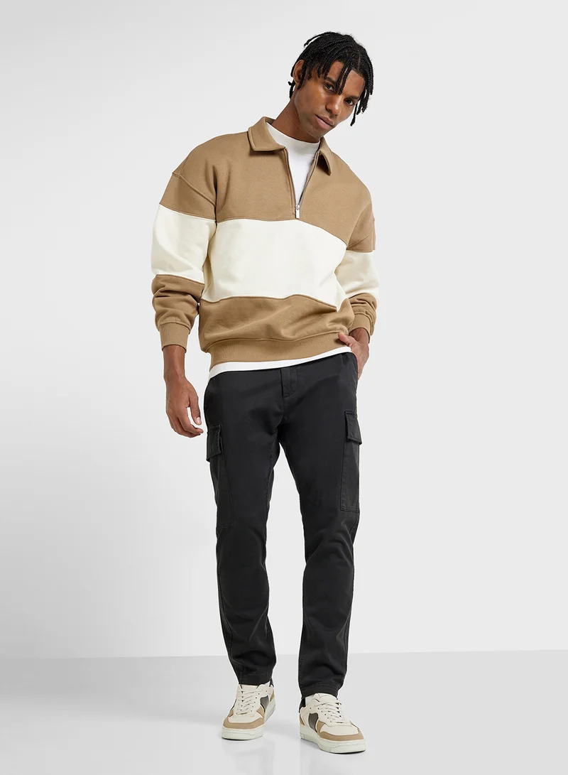 Only & Sons Onsbyron Color Block Half Zip Polo Shirt
