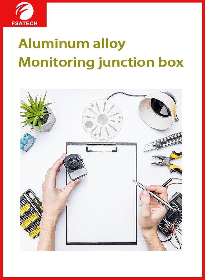 FSATECH صندوق وصلات المراقبة 130*130*30 مم، سبائك الألومنيوم، حاوية GE Engineering مختومة DIY صندوق وصلات طرفية، قطعة واحدة، أبيض - Image 4