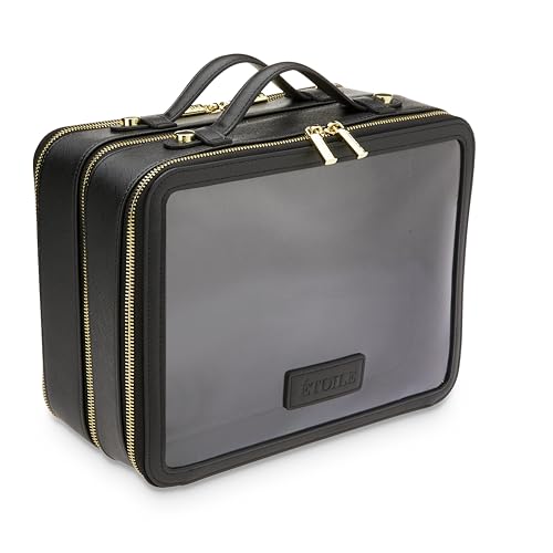 ETOILE - Large Twin Cosmetic Case Black - Dual Compartment Cosmetic Beauty Organizer & Toiletry Case - Image 1