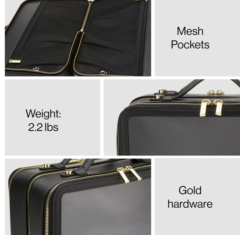ETOILE - Large Twin Cosmetic Case Black - Dual Compartment Cosmetic Beauty Organizer & Toiletry Case - Image 2