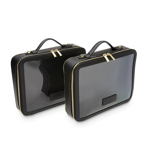 ETOILE - Large Twin Cosmetic Case Black - Dual Compartment Cosmetic Beauty Organizer & Toiletry Case - Image 3