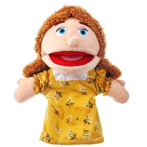 ZJoey 1 Pcs Family Hand Puppets 12 Inch Grandparents Mom Dad Brother Sister Plush Hand Puppet Toys RolePlay Toy Puppets for Kids Storytelling Imaginative Pretend Play Teaching PreschoolMom - Image 1