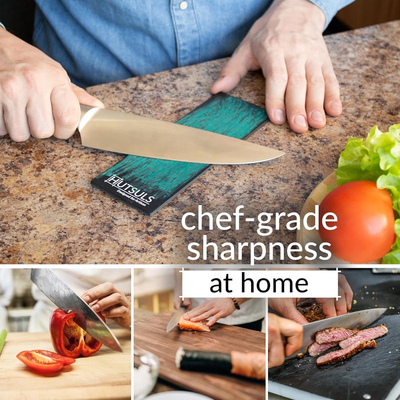 Hutsuls Black Leather Strop with Compound - Get Razor-Sharp Edges with Stropping Kit, Green Honing Compound & Vegetable Tanned Two Sided Leather Strop Knife Sharpener Step-by-Step Guide Included - Image 5