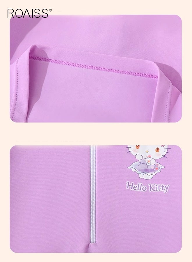 رويس بدلة سباحة للبنات 2 قطعة مع سحاب، بدلة سباحة واقية من الشمس قابلة للتنفس، ملابس سباحة واقية من الطفح الجلدي الشاطئي كرتونية - Image 4