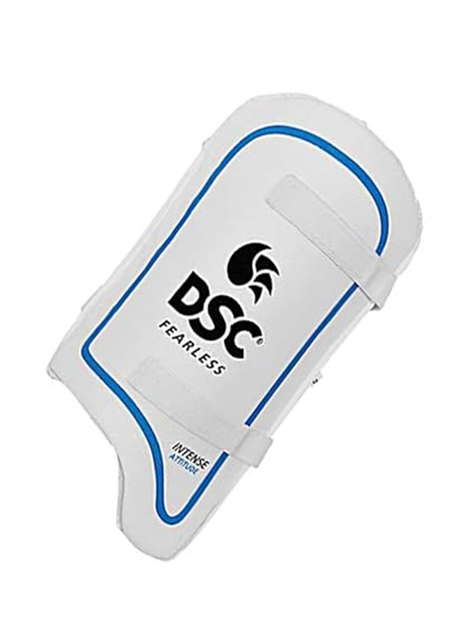 DSC Intense Attitude Cricket Thigh Pad | Szie: Youth Right Hand | Material: Leather | Low Density Foam Inside | With Elasticated Straps | Fully Adjustable Components - Image 4