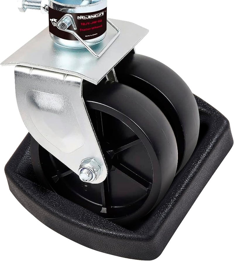 LEORAY Jack Wheel Chock, Reinforced Rubber Jack Caster Wheel Dock for Caravans and Trailers (Dual Wheel) - Image 2