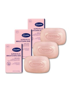 DERMISA Dermisa Super Plus Brightening Bar  with Hyaluronic Acid and Lemon  Cranberry Extract  No Parabens No Sulfates  3 OZ Bar  3Pack 