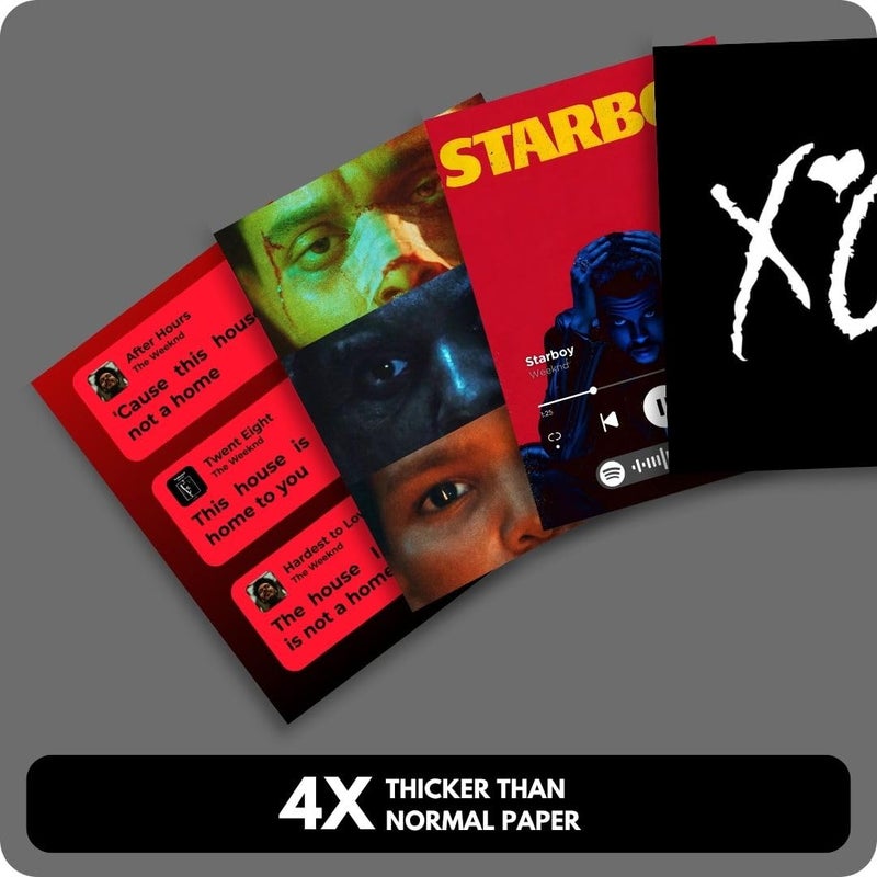 auraposter Paper The Weeknd Poster (Set of 40) | The Weeknd Mini Posters (15 x10 cm) | Mini Posters of The Weeknd's songs for Wall, Bedroom, Living room | Glue Dots Included - Image 2