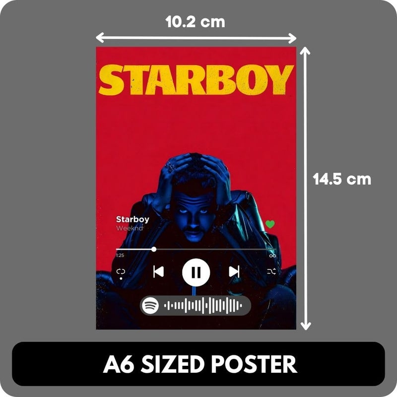 auraposter Paper The Weeknd Poster (Set of 40) | The Weeknd Mini Posters (15 x10 cm) | Mini Posters of The Weeknd's songs for Wall, Bedroom, Living room | Glue Dots Included - Image 4