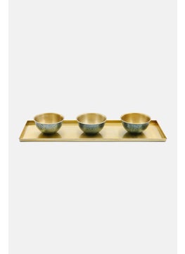 Serving Platter with Tapas Dishes Set, Metallic Blue