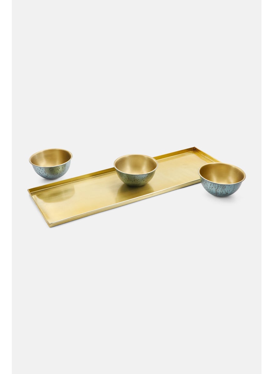 ARTESA - Serving Platter with Tapas Dishes Set, Metallic Blue - Image 1