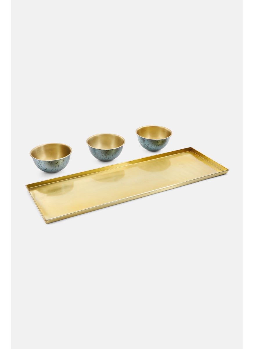 ARTESA - Serving Platter with Tapas Dishes Set, Metallic Blue - Image 1