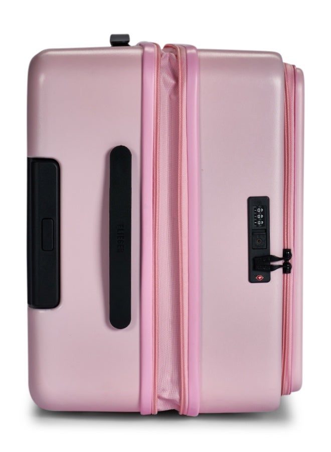 ليمرا طقم شنط سفر مكون من 3 حقائب أمتعة مصنوع من مادة بولي كربونات لون وردي مقاس 28"/24"/20" بوصة - Image 5