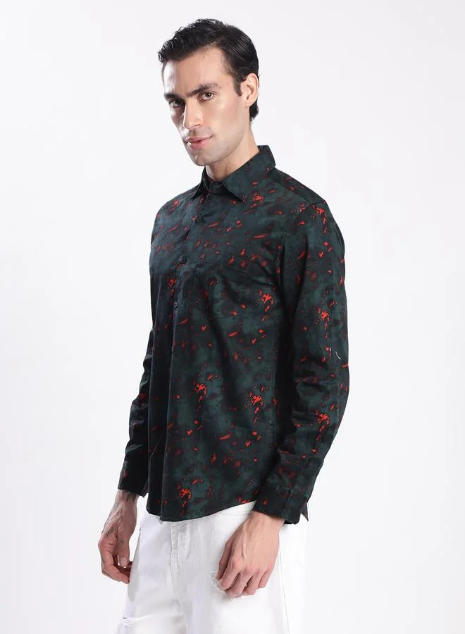 Styli Men All Over Print Slim Fit Shirt By Bene Kleed