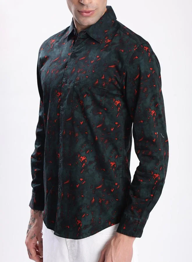 Styli Men All Over Print Slim Fit Shirt By Bene Kleed