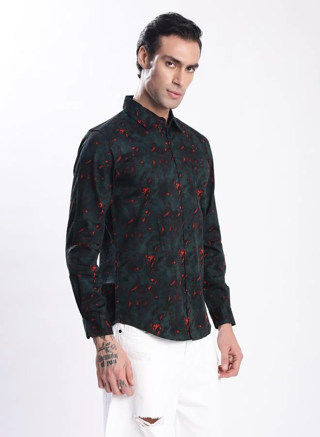 Styli Men All Over Print Slim Fit Shirt By Bene Kleed