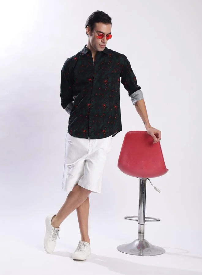 Take Two Multi Men All Over Print Slim Fit Shirt By Bene Kleed for Men | Best Price UAE