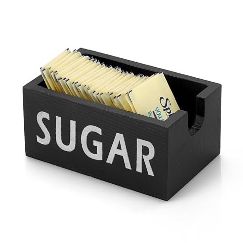 ELLDOO ELLDOO Wood Sugar Packet Holder, Farmhouse Sugar Packets Caddy, Tea Bag Organizer Sweetener Packets Storage, Small  - Image 2