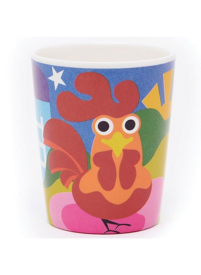 فرنش بول طقم أدوات مائدة من الميلامين للأطفال الصغار من فرينش بول، مكون من 4 قطع، خالٍ من مادة BPA، آمن للاستخدام في غسالة الأطباق، طبق متين، كوب، وعاء، صينية مقسمة، طقم أدوات مائدة، عصير، مزرعة، طقم أكواب عصير مكون من 4 قطع (74392) - Image 2