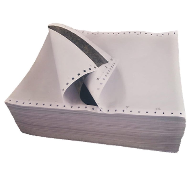 Computer Paper Dot Matrix Printer Paper 10"x12" 2 Part 500 Sets Blank With Carbon 70 GSM (10x12x2=12" Cut) White
