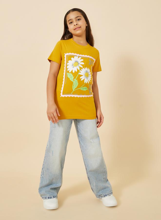 Styli Graphic Print Round Neck T-Shirt  - Image 2
