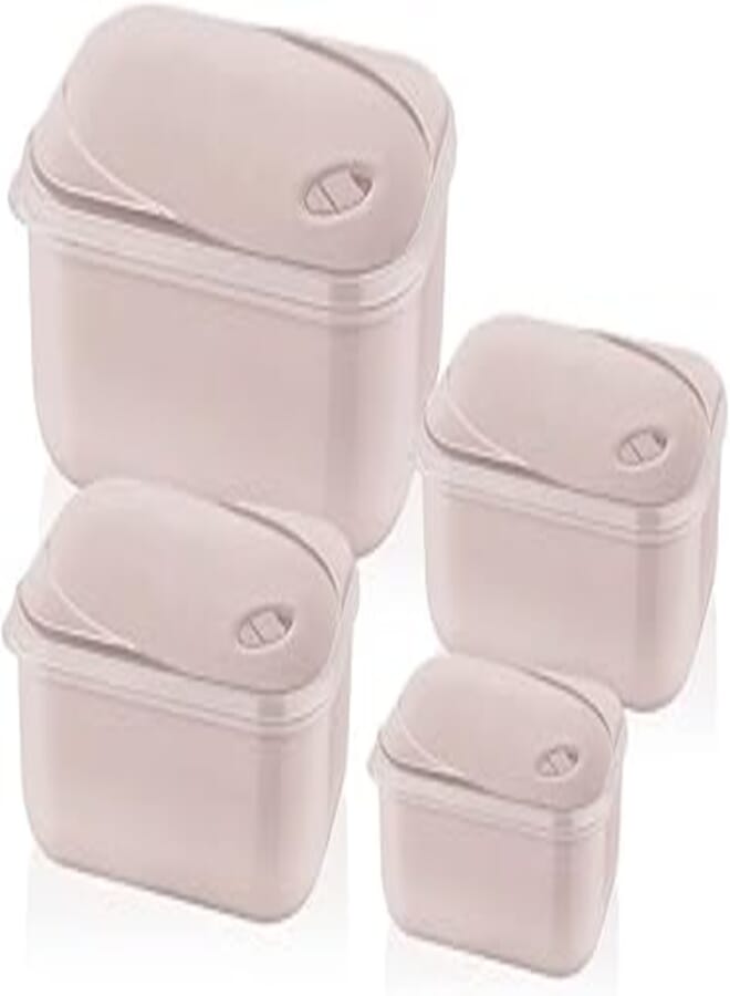 Bager Luna Storage Container With Air Vent Set 4 Pcs, Pink
