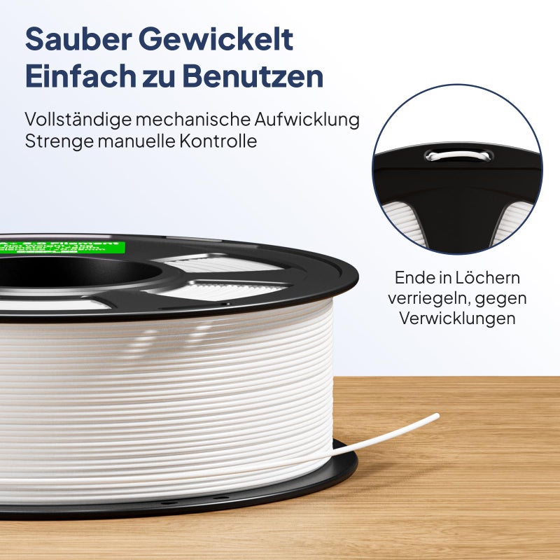 DEEPLEE PLA+ 2.0 Filament 1.75mm, Stronger Toughness 3D Printer Filament, White 1KG, Upgrade PLA Plus 3D Printer Filament, High Speed PLA+ Filament for Most FDM 3D Drucker - Image 5