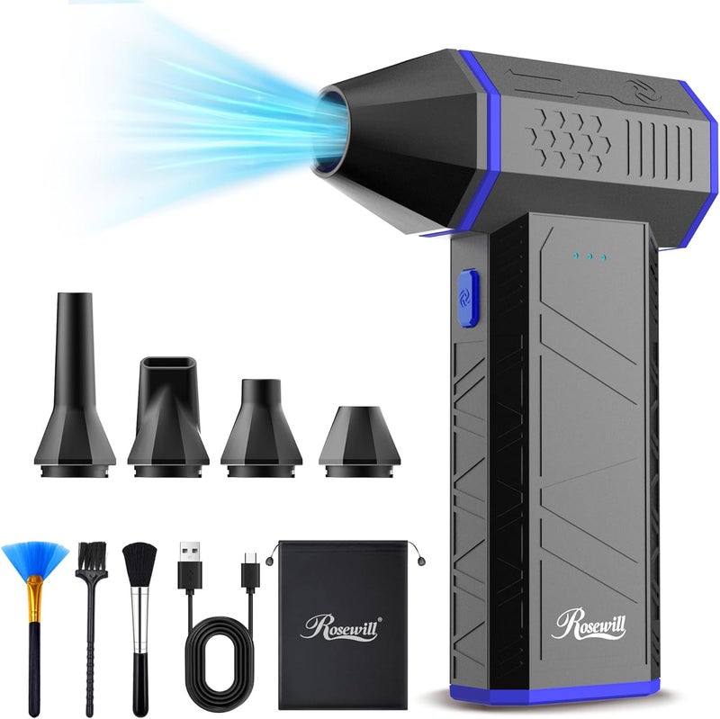 Rosewill - Electric Compressed Air Duster, 110,000rpm, Super Power Cordless Compressed Air Duster, Mini Adjustable 3 Gear Blower with Fast Charge, Dust Blower for - Image 1