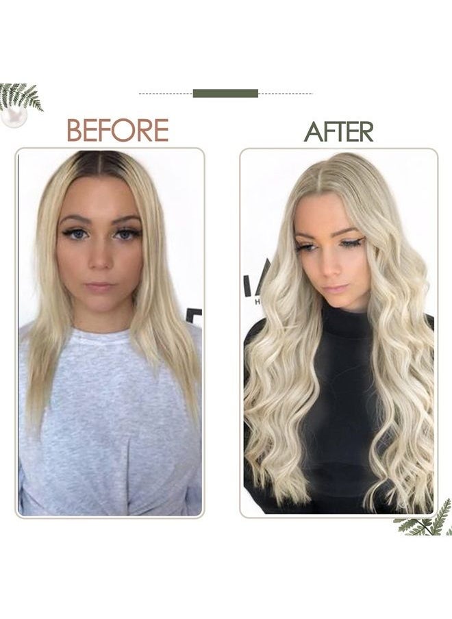 RUNATURE - Blonde Weft Human Hair Extensions Straight Sew in Weft Hair Extensions Real Human Hair Light Brown Mix Platinum Blonde Double Weft Extensions Human Hair Sew in Bundles 12 Inch 70g - Image 1