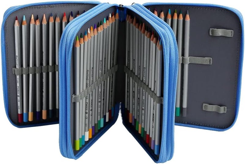 Lbxgap Portable Colored Printing Pattern Morning glory and Daisy Pencil Case 72 Slots Pencil Bag Organizer with Zipper for Watercolor Pens or Markers, Pencil Case Organizer for Artist - Image 2