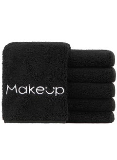 HOMEXCEL HOMEXCEL Makeup Remover Wash Cloth 6 Pack, Soft Quick Dry Facial Cleansing Makeup Towels, Fingertip Face Towel Washcloths for Hand and Make up, 13 x 13 Inch, Black 