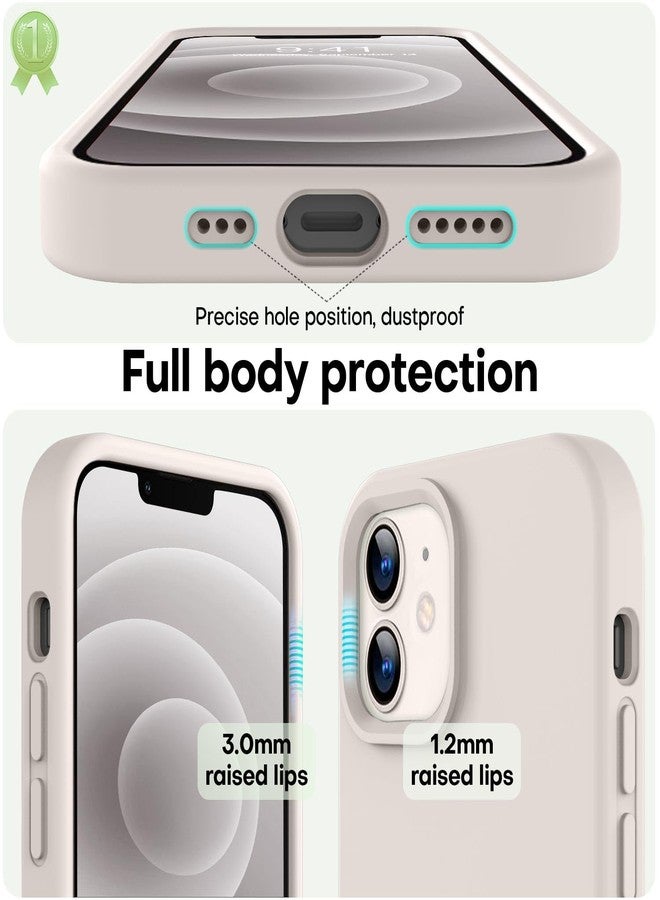 LOVE 3000 جراب LOVE 3000 مصمم خصيصًا لهاتف iPhone 12/iPhone 12 Pro، مصنوع من السيليكون الفاخر مع بطانة داخلية ناعمة من الألياف الدقيقة المقاومة للخدش، جراب واقٍ مقاوم للصدمات مناسب للرجال والنساء والفتيات، مقاس 6.1 بوصة، لون حجري. - Image 3