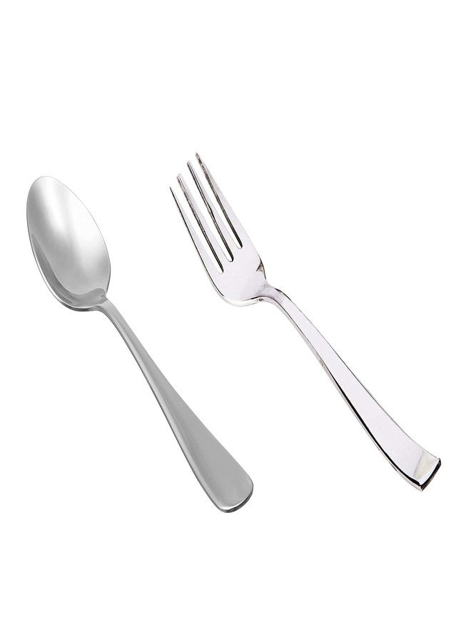 BLeaf Stainless Steel-Spoon & Fork Set (Pack of 24) - Image 2