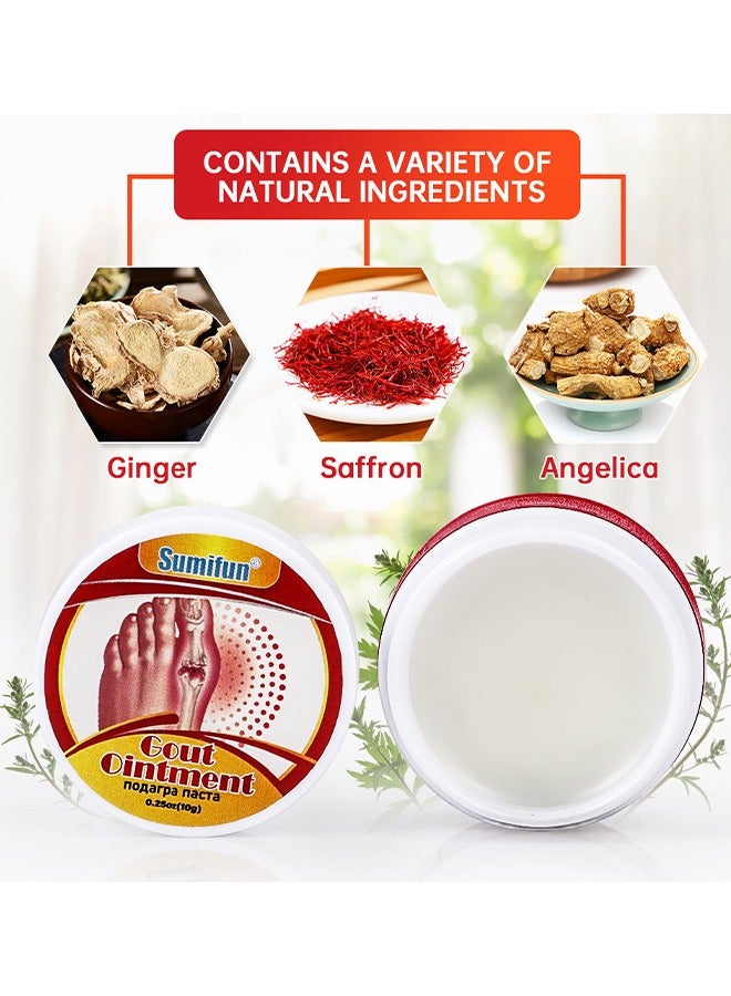 Sumifun Gout Ointment Professional Effective Fast Acting Safe Fast Absorbing Joint Discomfort Relief Cream To Reduce Pain Edema Redness And Inflammation For Toes Knee Joint 10G - Image 2