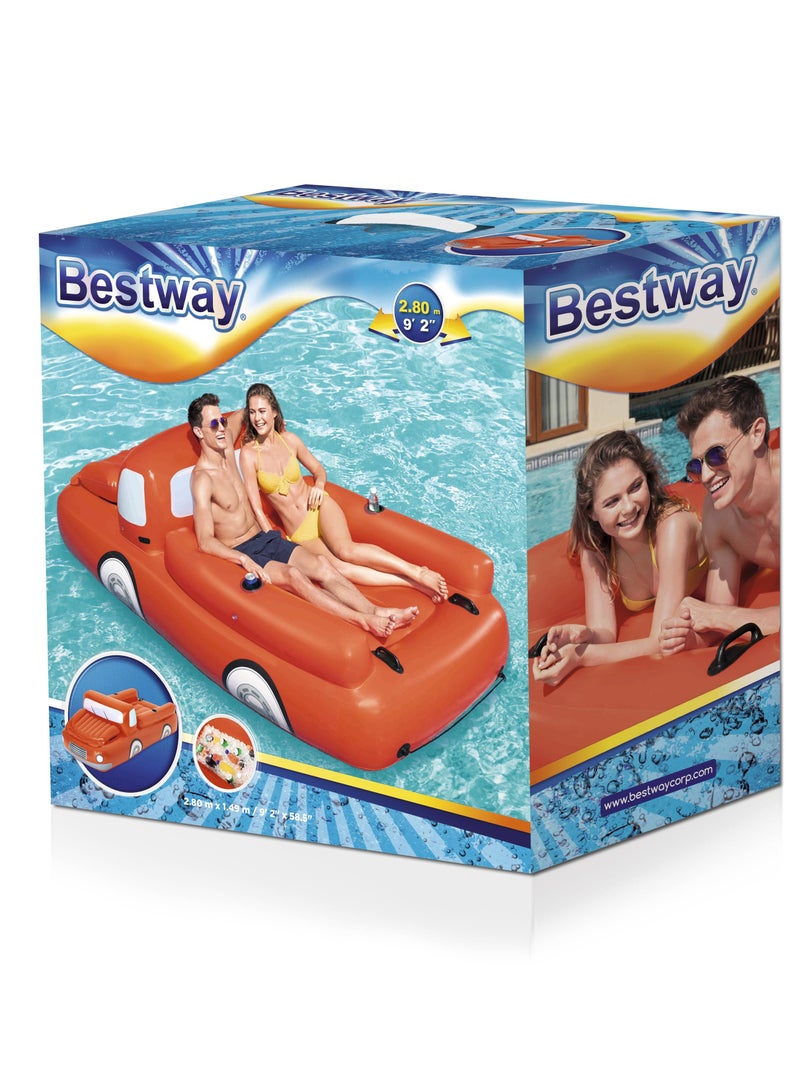 Bestway Hydro-Force Red Truck Inflatable Lounge 280x149cm | Inflatable Ride-on | Pool Float | Summer Water Toy | Pool & Beach Toy - Image 1