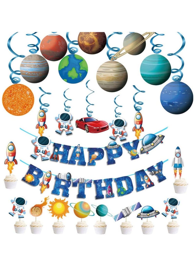 LA FIESTA Space Theme Birthday Decorations for Kids  - Image 1