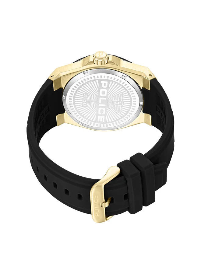 POLICE Salkantay 45mm Men's Multifunction Watch with Black Silicone Strap