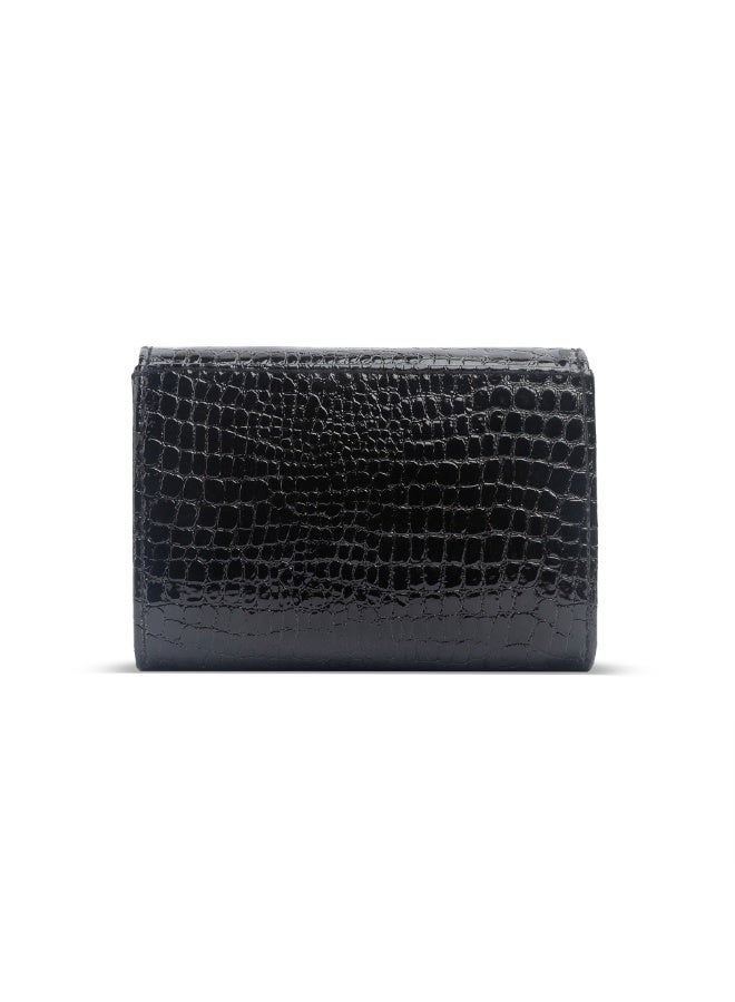 BOU Mermaid Micro Flap Bag - Scarce Black Crocodile - Image 4