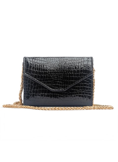 Mermaid Micro Flap Bag - Scarce Black Crocodile