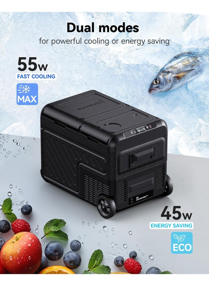 وولف بوكس ثلاجة سيارة وولف بوكس ​​ثنائية المنطقة، سعة 35 لترًا - مجمد ومبرد محمولان بجهد 12 فولت مع تحكم رقمي | للسيارة، والتخييم، والسفر، والاستخدام المنزلي (من -8 إلى 68 درجة فهرنهايت) - Image 5