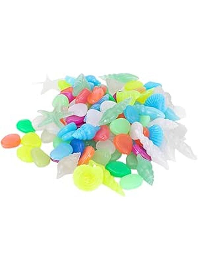 أحجار حوض السمك المتوهجة في الظلام 50 قطعة من الحصى الأزرق لتزيين حوض الأسماك - Image 1