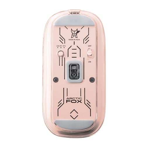 Arctic Fox Clearview Transparent Wireless and Bluetooth Rechargeable Mouse, USB Receiver,LED Battery Magic Silm for Office/PC/Mac/Laptop/Apple/ipad(Pink) - Image 2