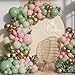 GIHOO Pink and Green Balloon Arch Garland Kit137pcs Sage Green and Pastel Pink White Sand Gold Balloons for Boho Girls Woodland Baby Shower Wedding Jungle Safari Birthday Party Decorations - Image 3