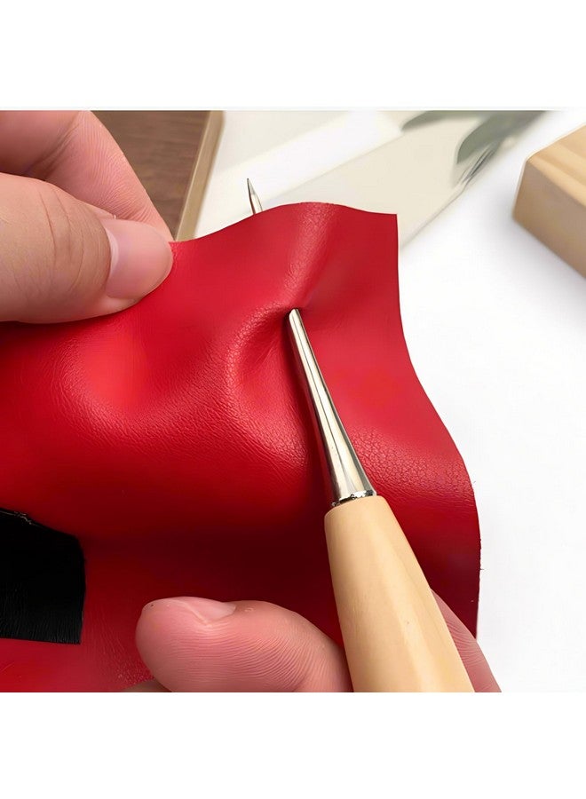 BeeSpring Leather Sewing Awl Wood Handle Drillable Awl Pin Punching Hole Maker Stitching Overstitch Sewing Awl Kit - Image 2