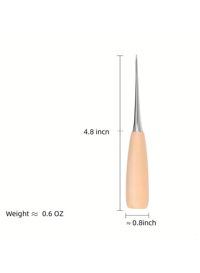 BeeSpring Leather Sewing Awl Wood Handle Drillable Awl Pin Punching Hole Maker Stitching Overstitch Sewing Awl Kit - Image 3